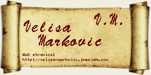 Veliša Marković vizit kartica